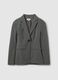 Grey slim fit blazer with lapel and button_5