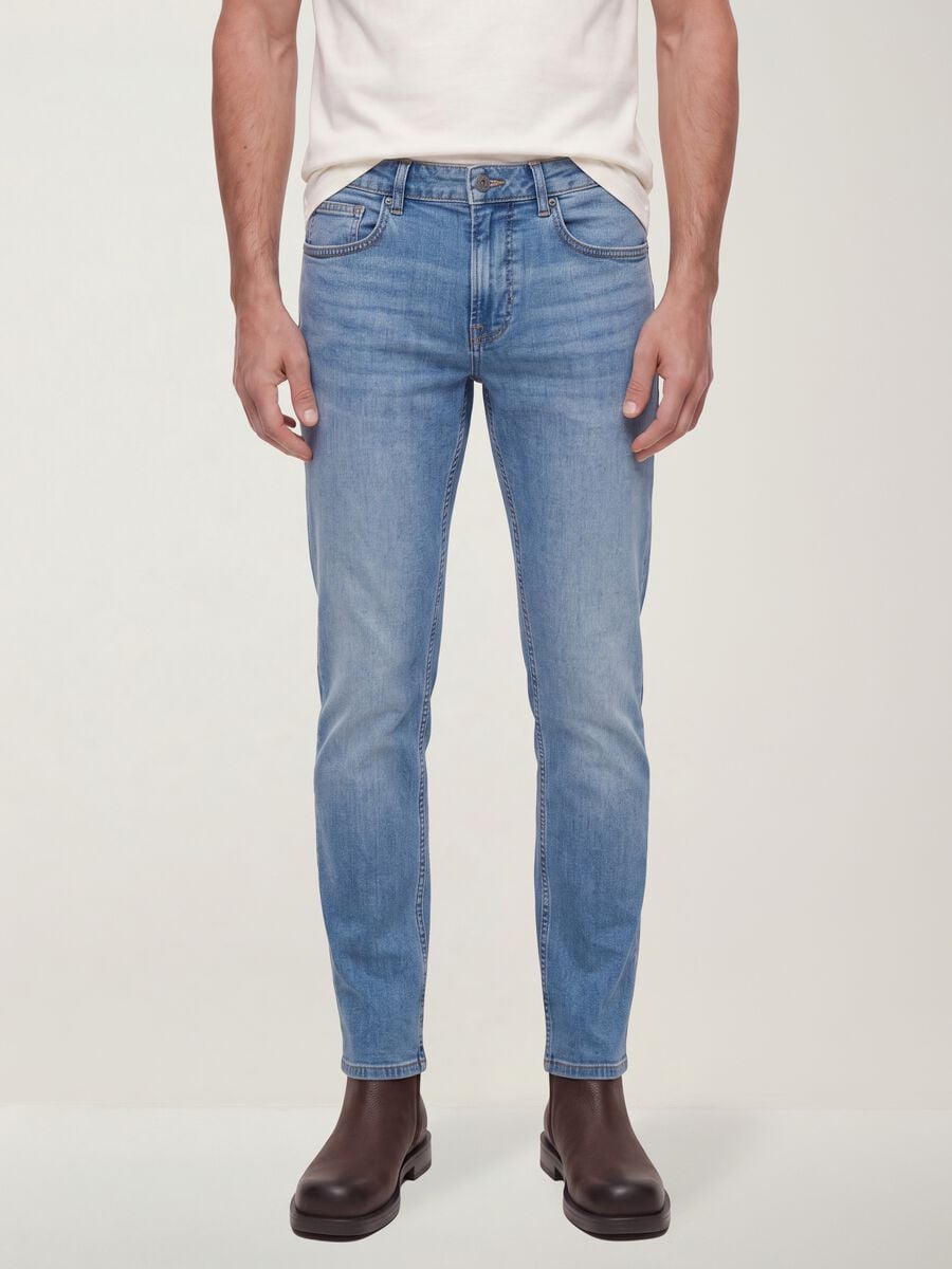 Slim-fit stretch cotton denim jeans_1
