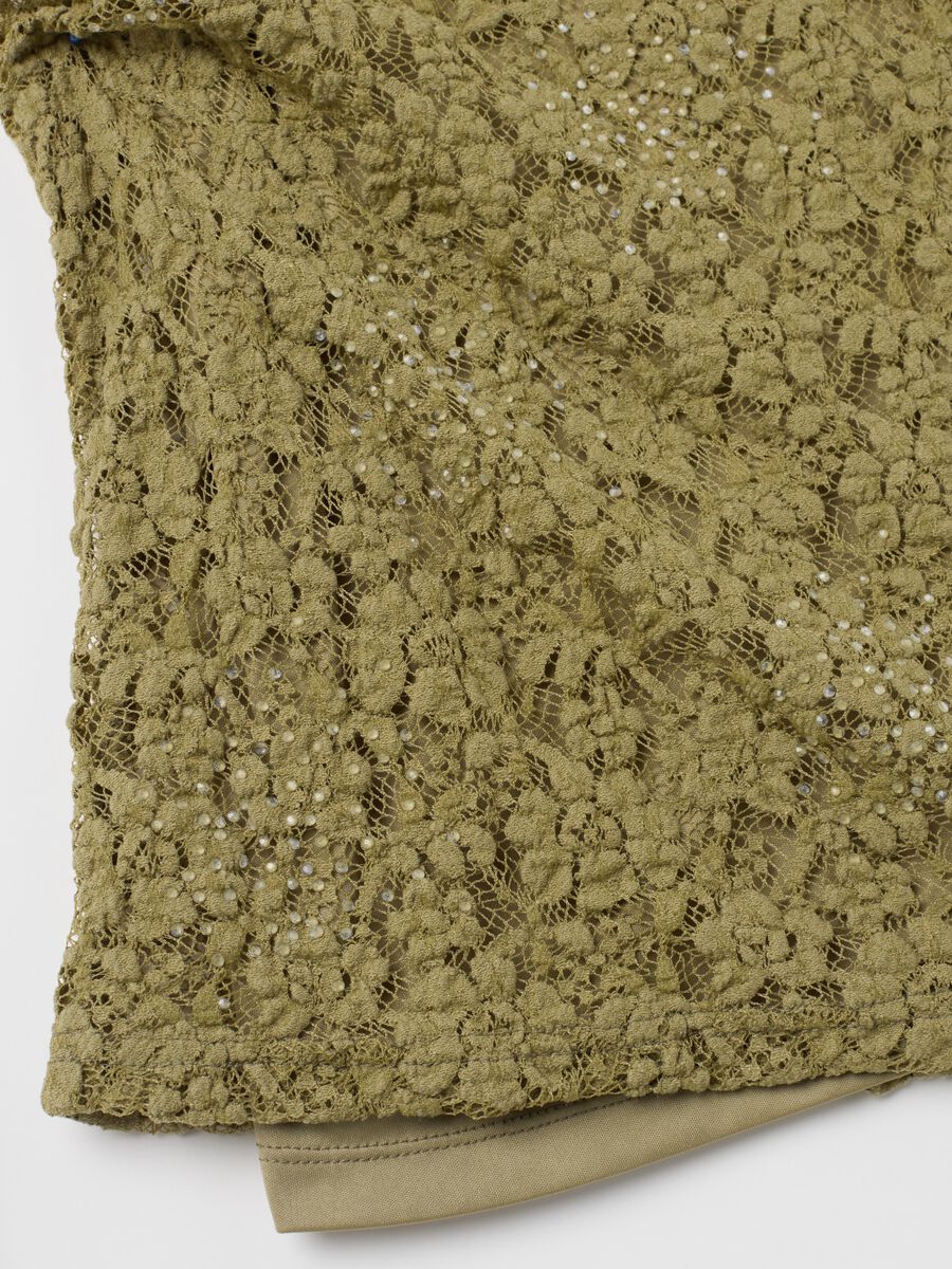 Green fitted cotton blend women's top_5