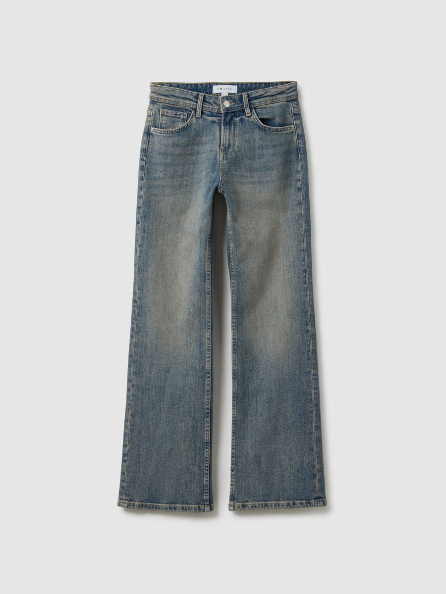 Blue Stretch Cotton Bootcut Jeans_4