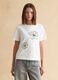 T-shirt in puro cotone bianca regular fit con fiori_2
