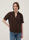 Short-sleeve brown pure cotton regular fit shirt_0