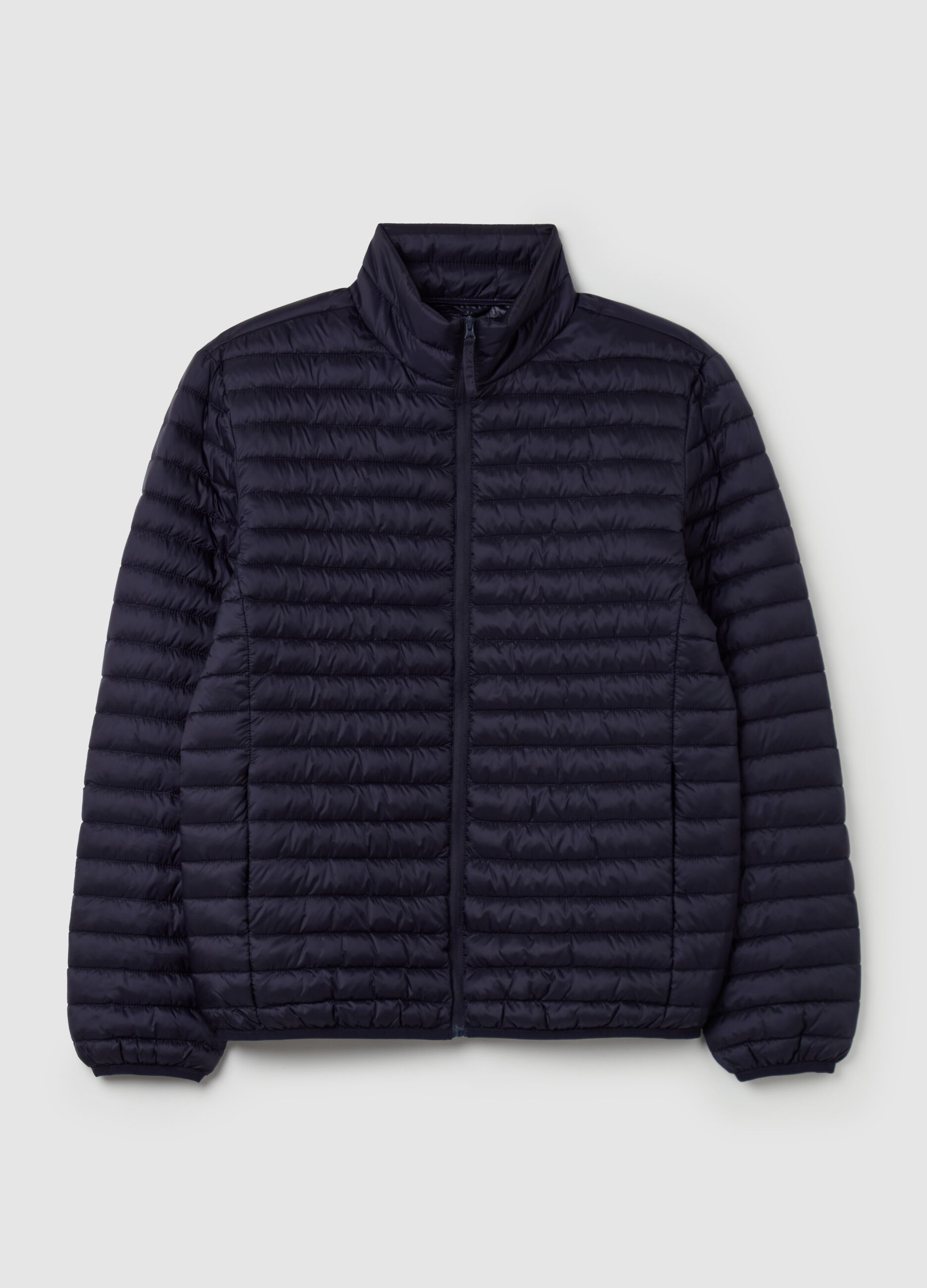 Full-zip ultralight quilted down jacket