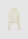 Girls' white turtleneck regular fit sweater_4