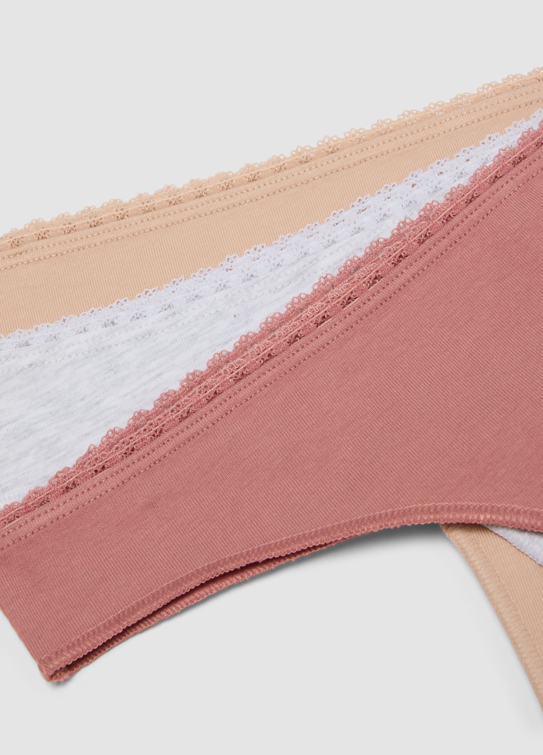 Three-pack of multicolour briefs in stretch organic cotton