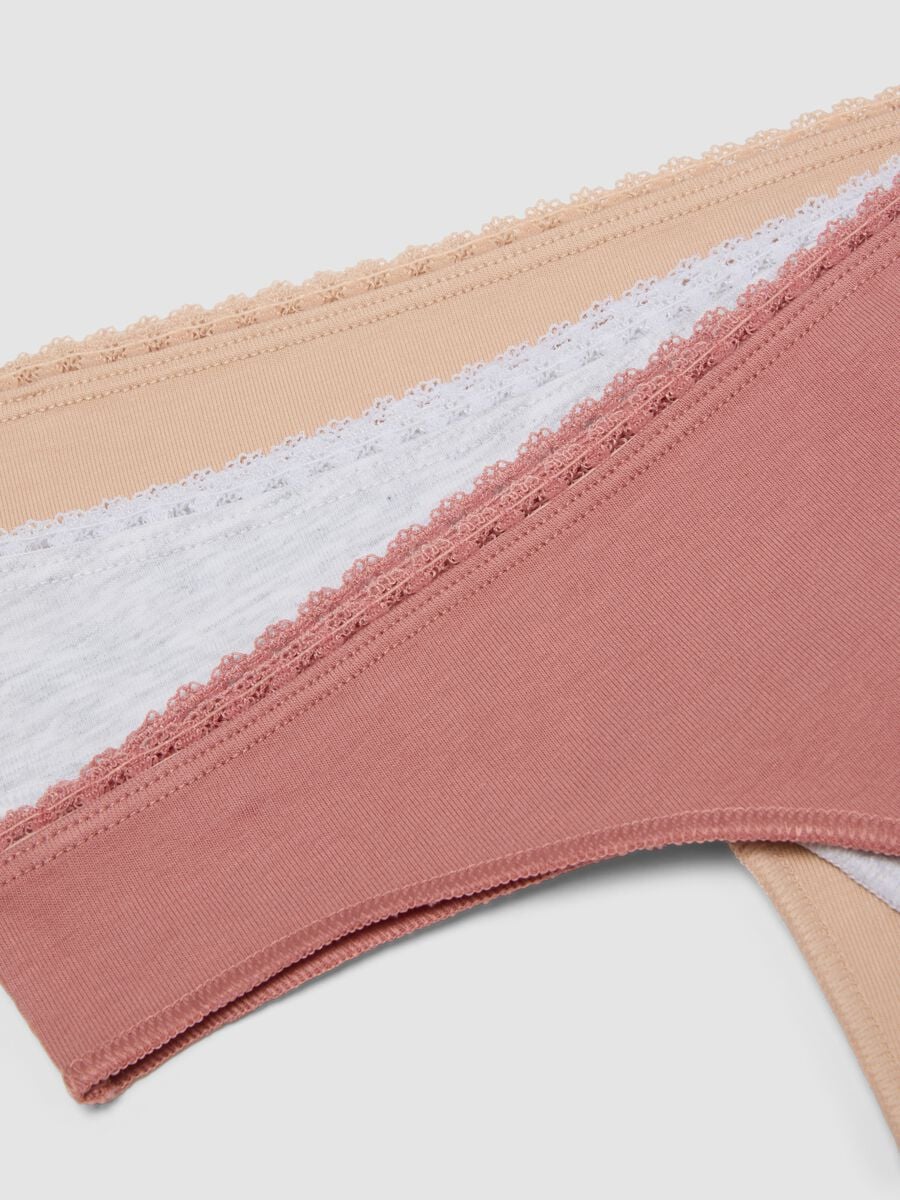 Three-pack of multicolour briefs in stretch organic cotton_2