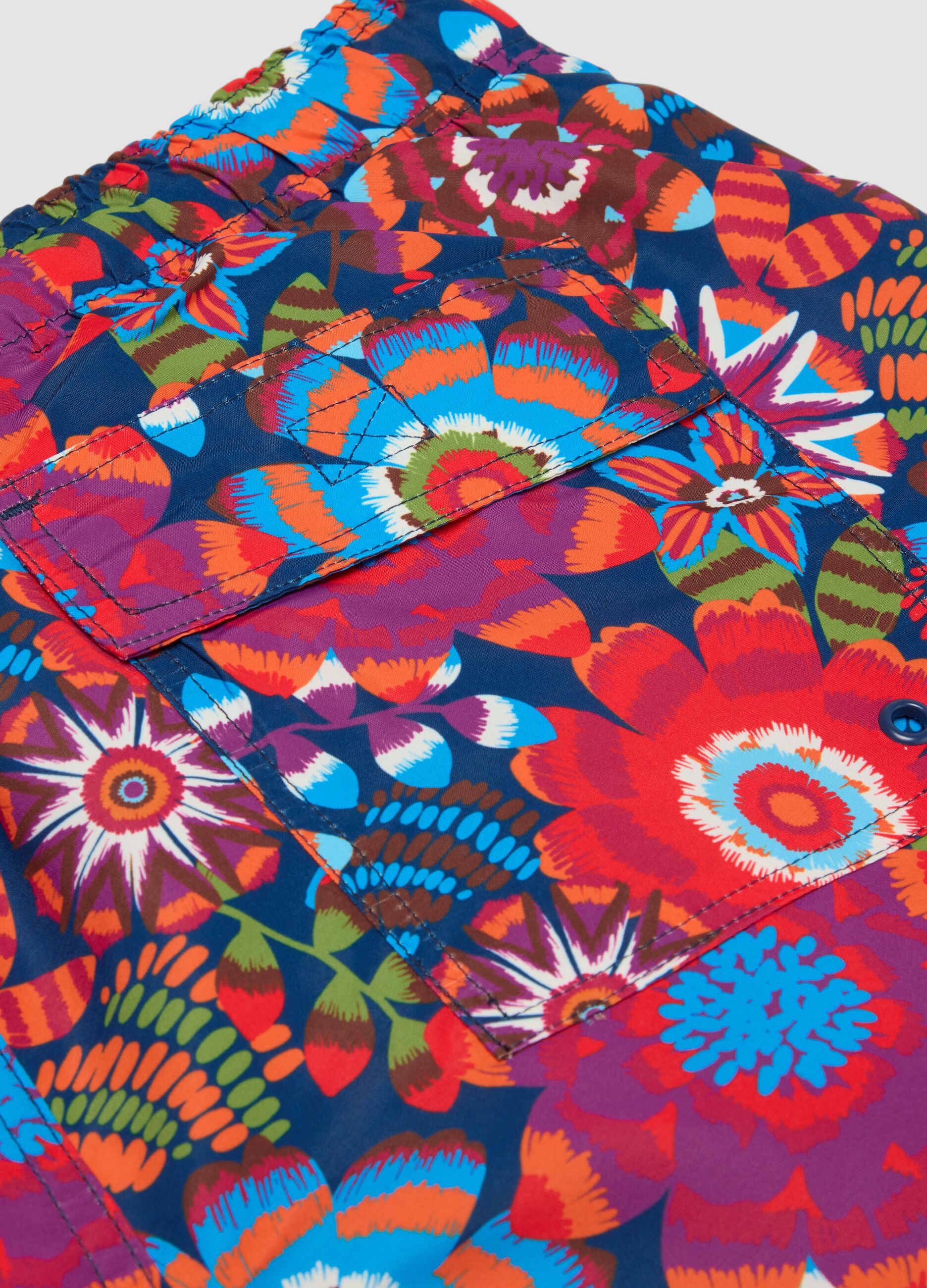 Multicolour floral print swim shorts