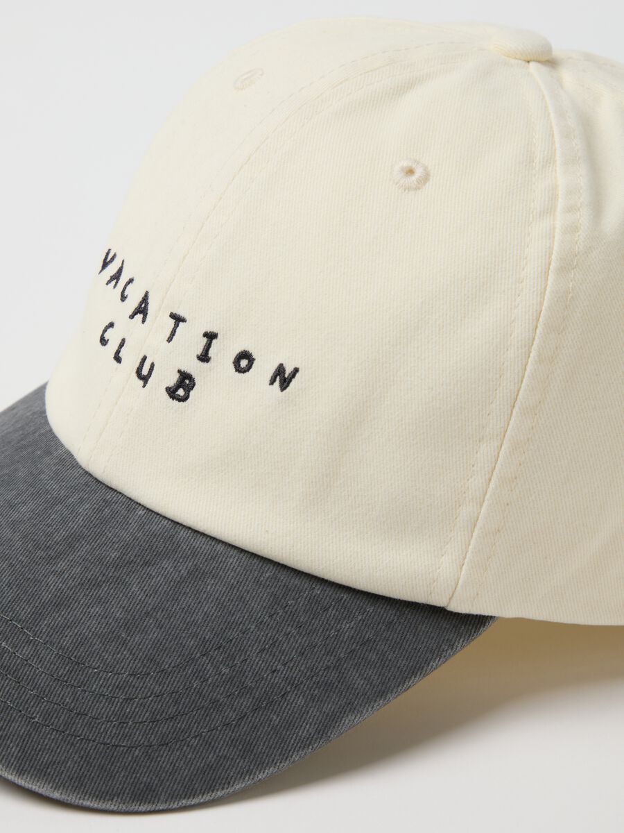 Multicoloured pure cotton baseball cap with embroidered text_2