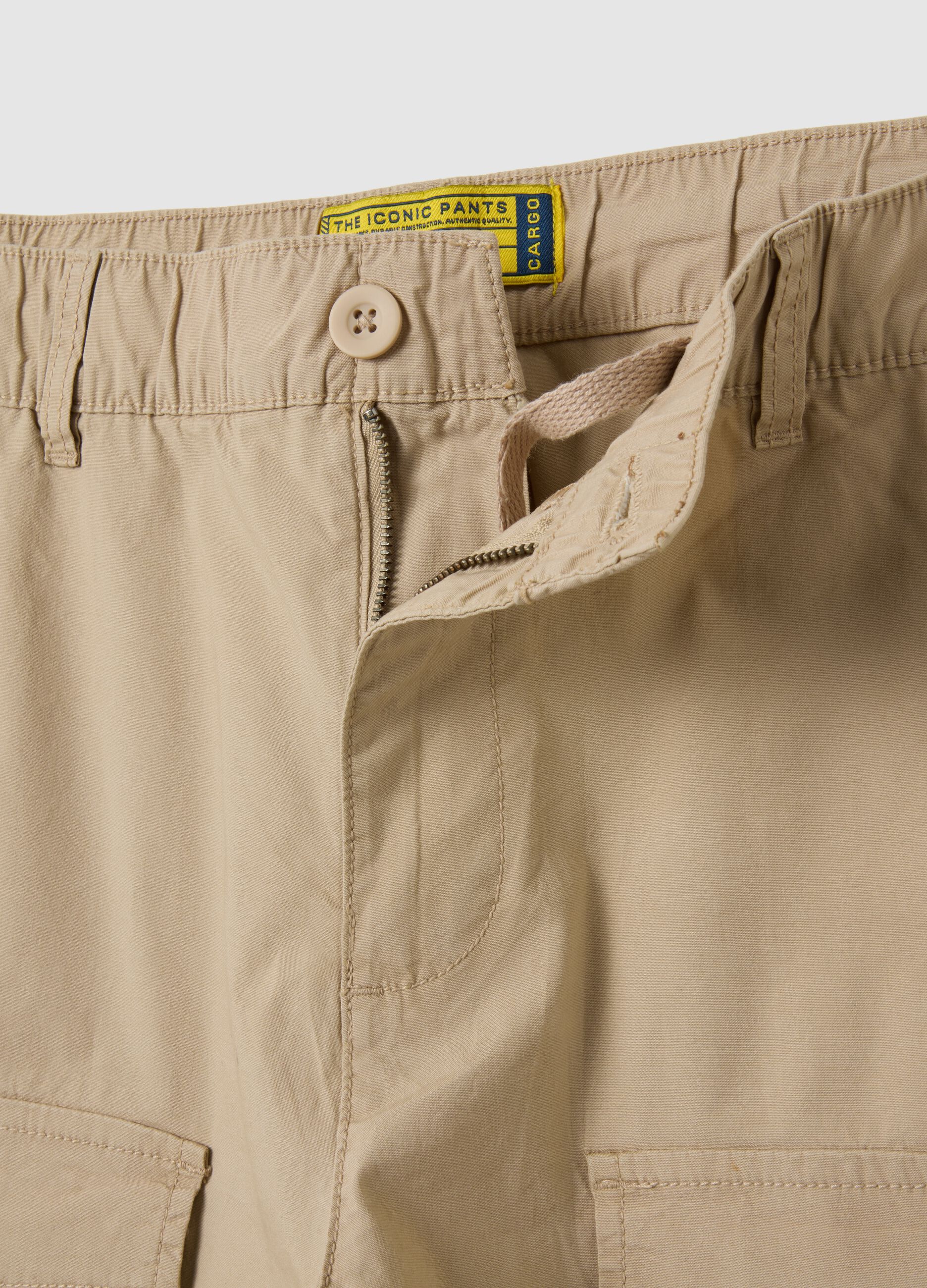 Men's green cotton regular fit shorts