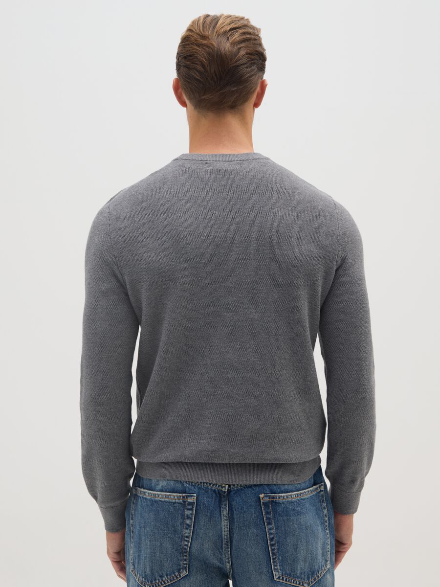 Regular Fit Grey Cotton Blend Jumper_2