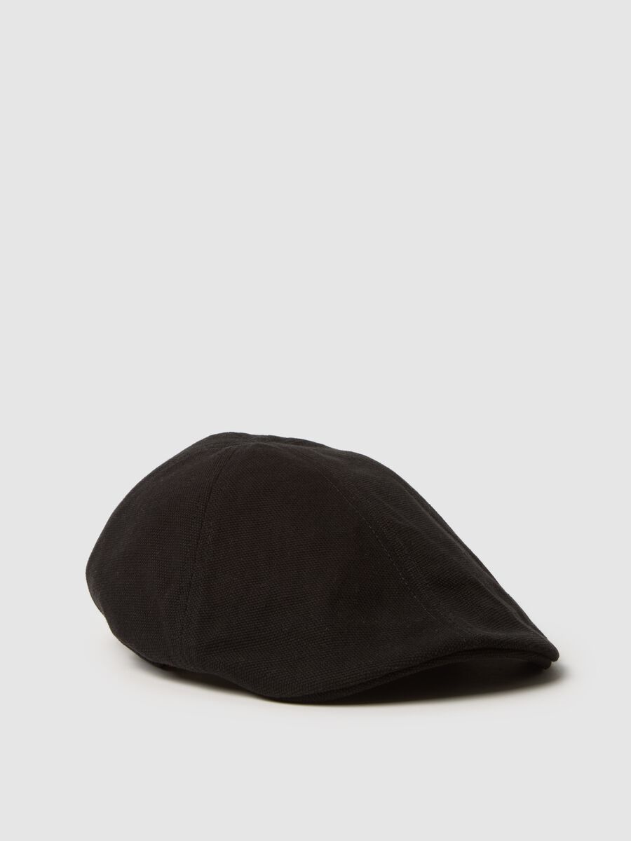 Cappello coppola in puro cotone nero_0