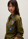 Oversized plain green cotton shirt_3