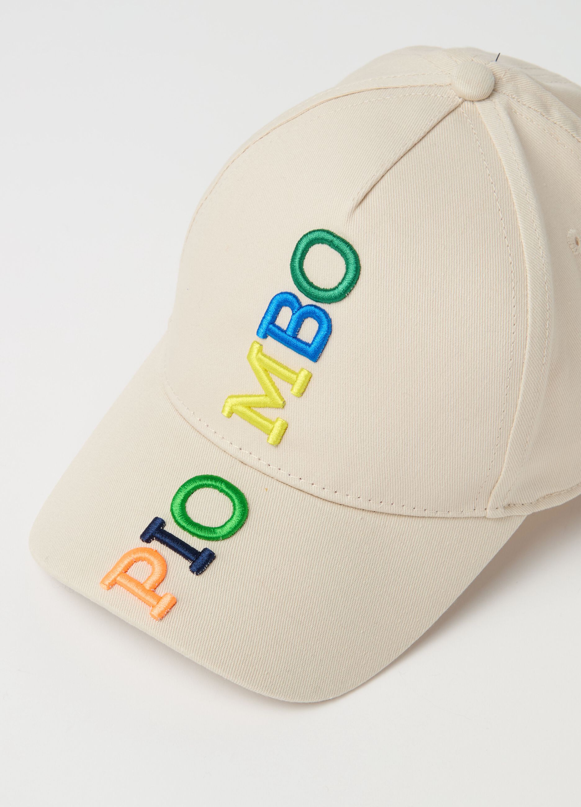 Baseball cap with raised logo embroidery