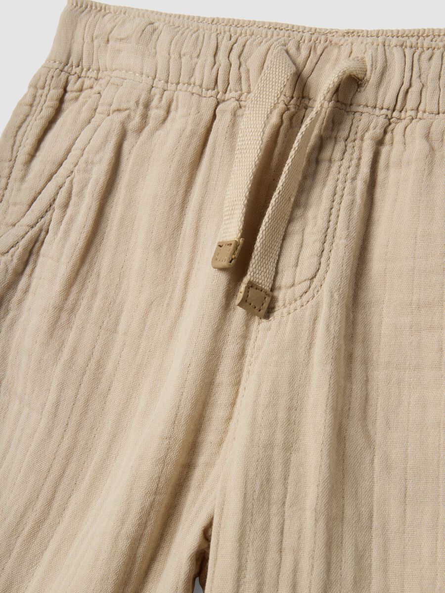 Boys' beige pure cotton trousers regular fit_2