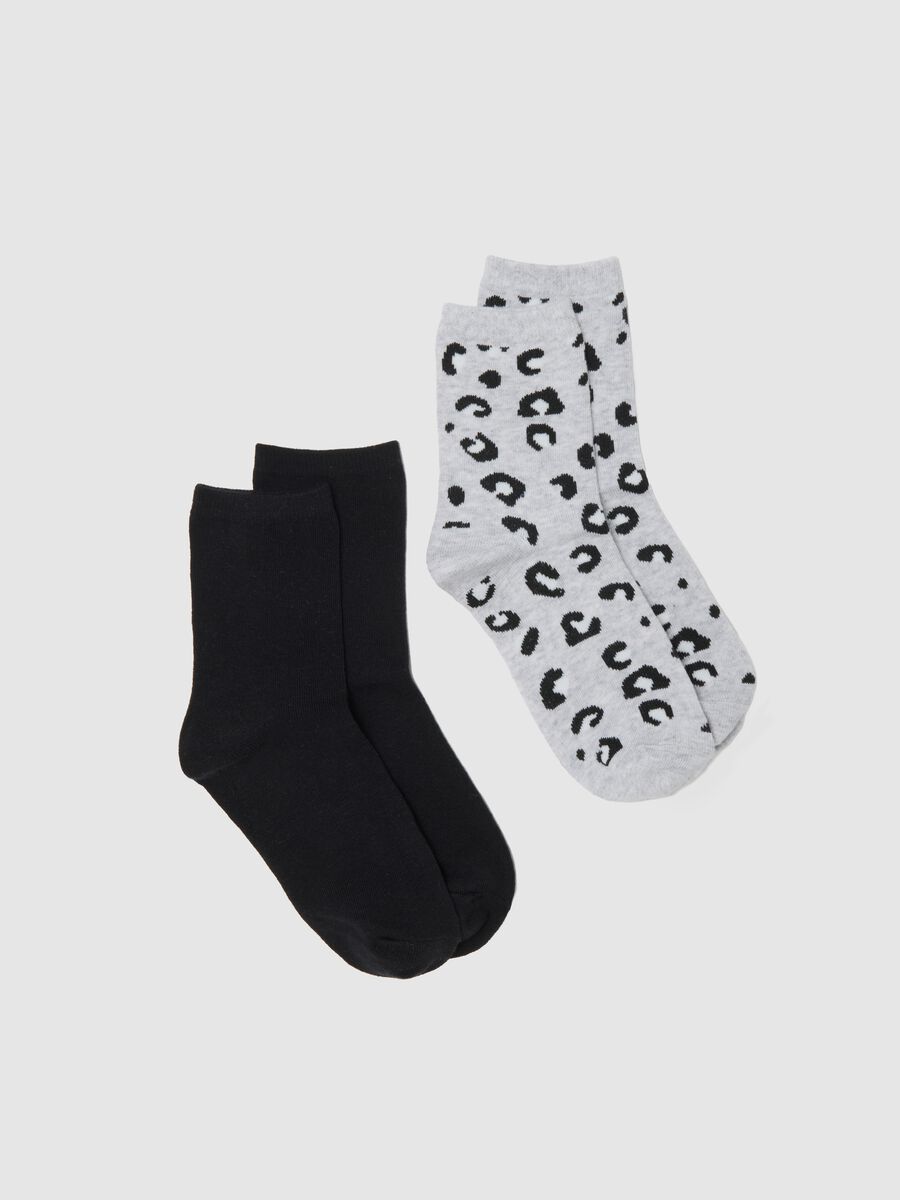Multicolour Leopard Cotton Blend Sock Twin Pack_0