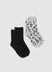 Multicolour Leopard Cotton Blend Sock Twin Pack_0