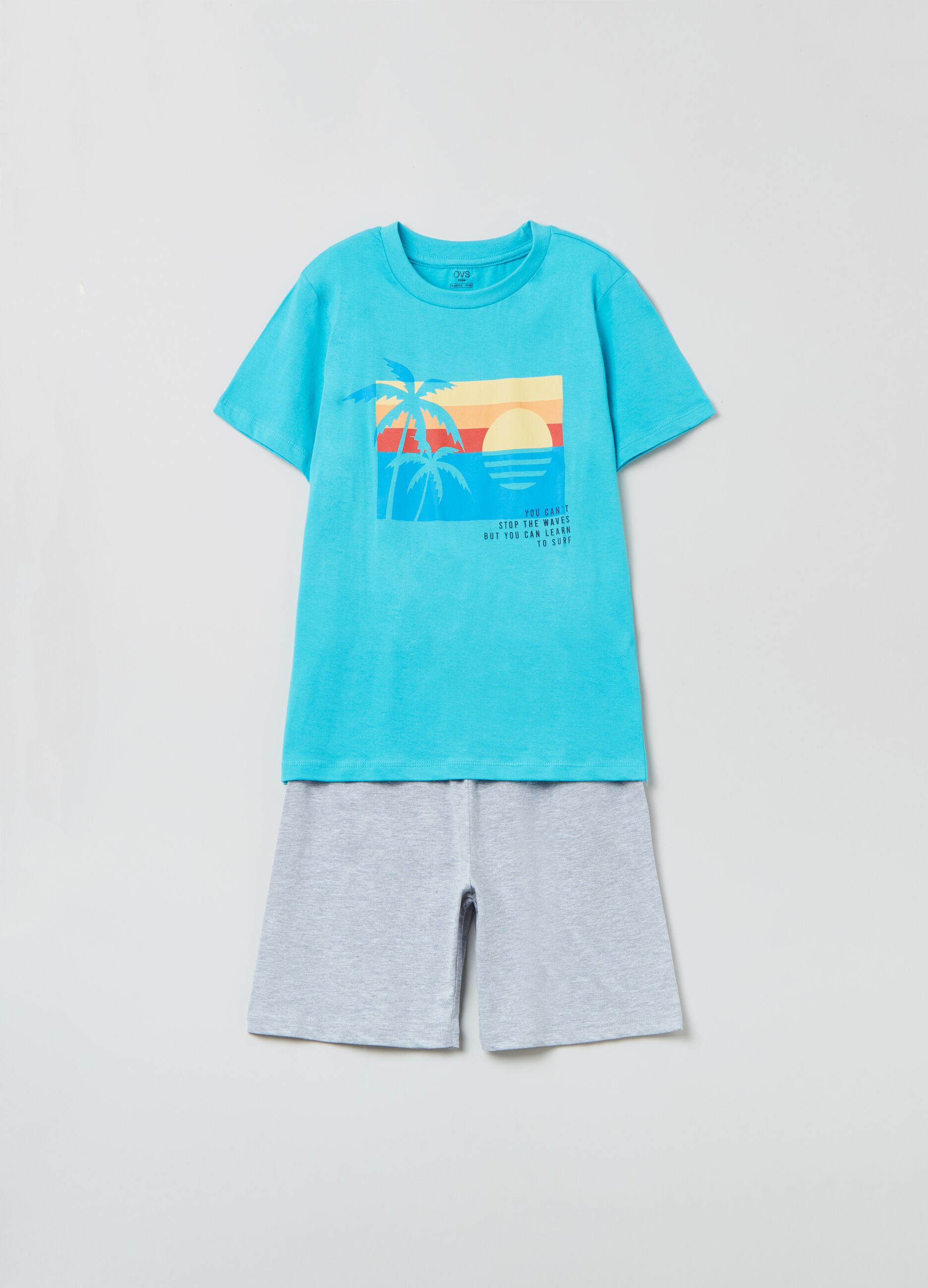 Short pyjamas with sunset print