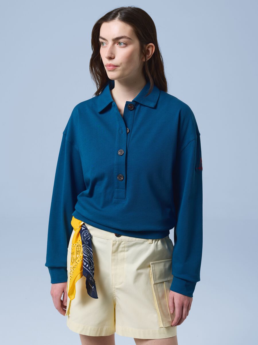 Polo a maniche lunghe ALTAVIA SAILING blu in puro cotone_0
