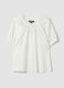 White linen blend regular fit shirt with Mandarin collar_4