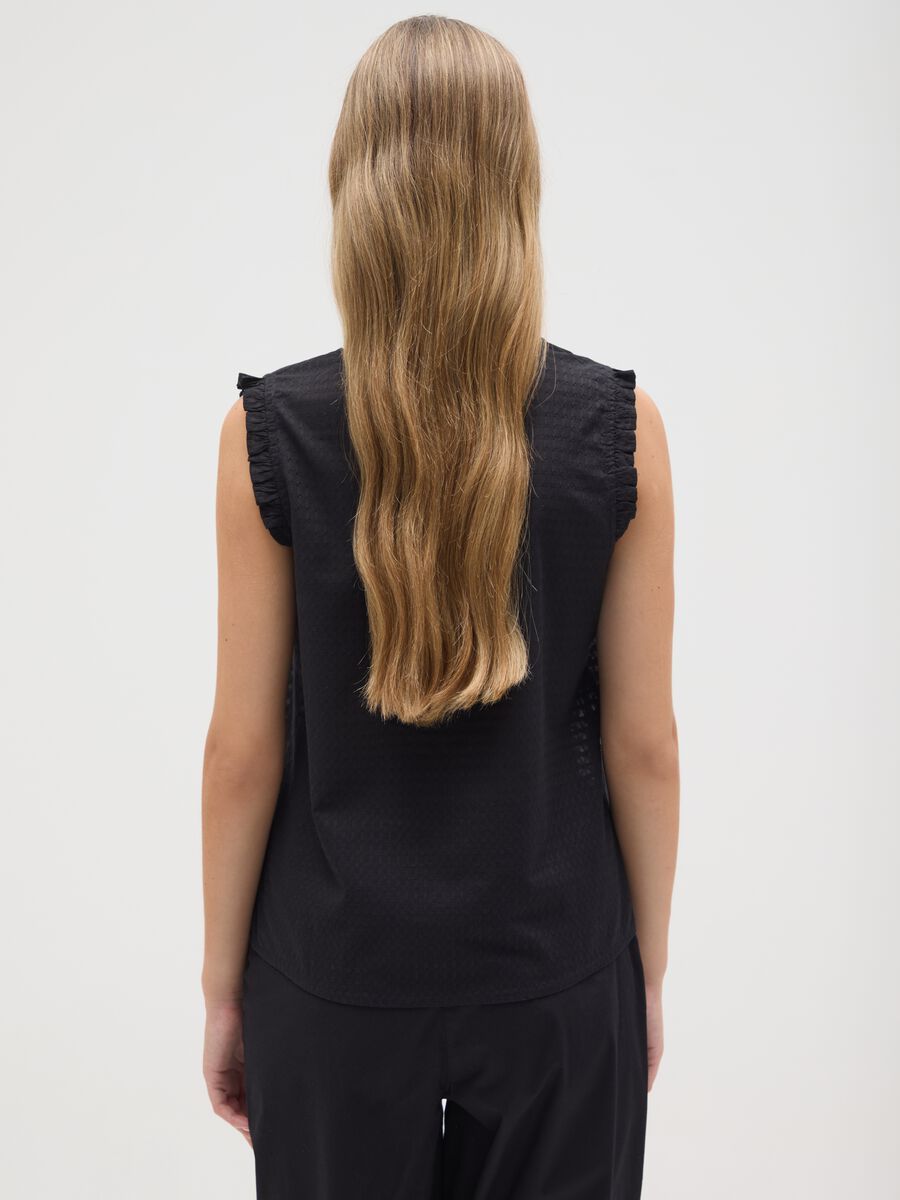 Women's pure cotton black top regular fit_2