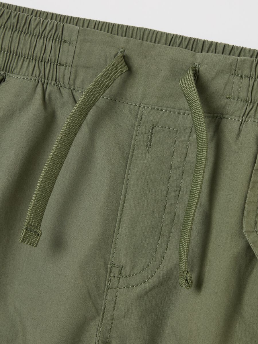 Cargo joggers in cotton canvas with drawstring_2