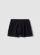 Black pure cotton shorts with elasticated waistband_1