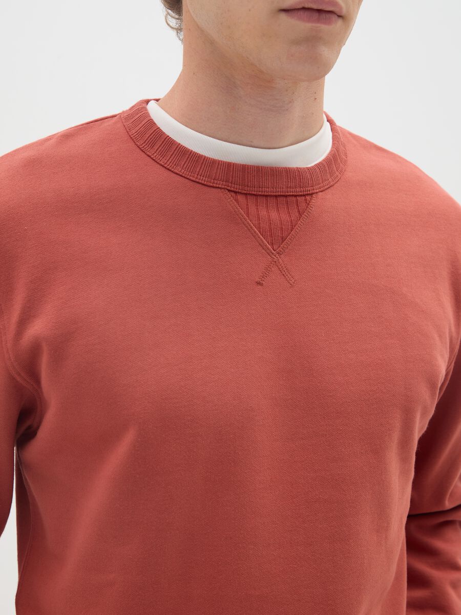 Maglia in puro cotone rossa regular fit_3