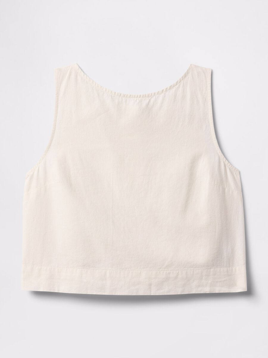 Sleeveless top in linen and viscose_3