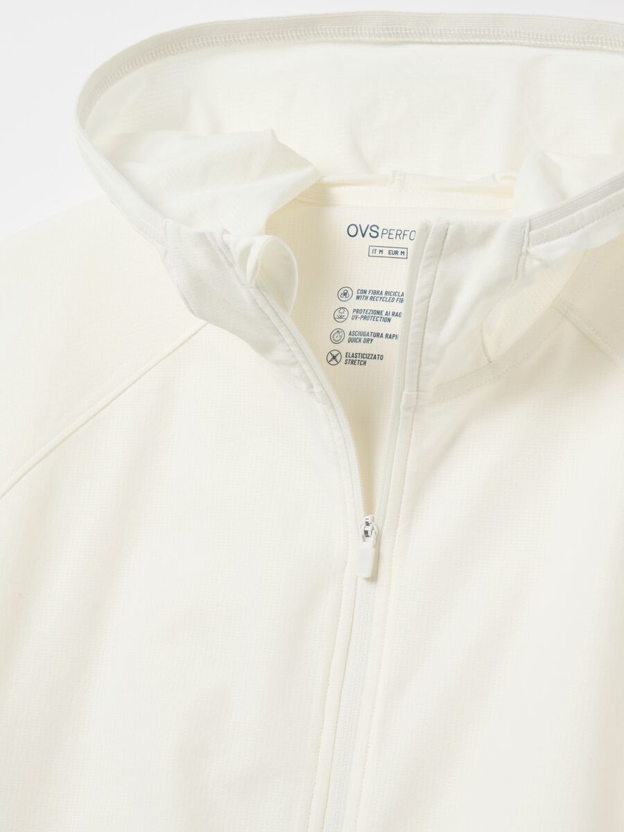 Full-zip sweatshirt in technical fabric with hood_5