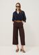 Brown cropped trousers in stretch fabric_0