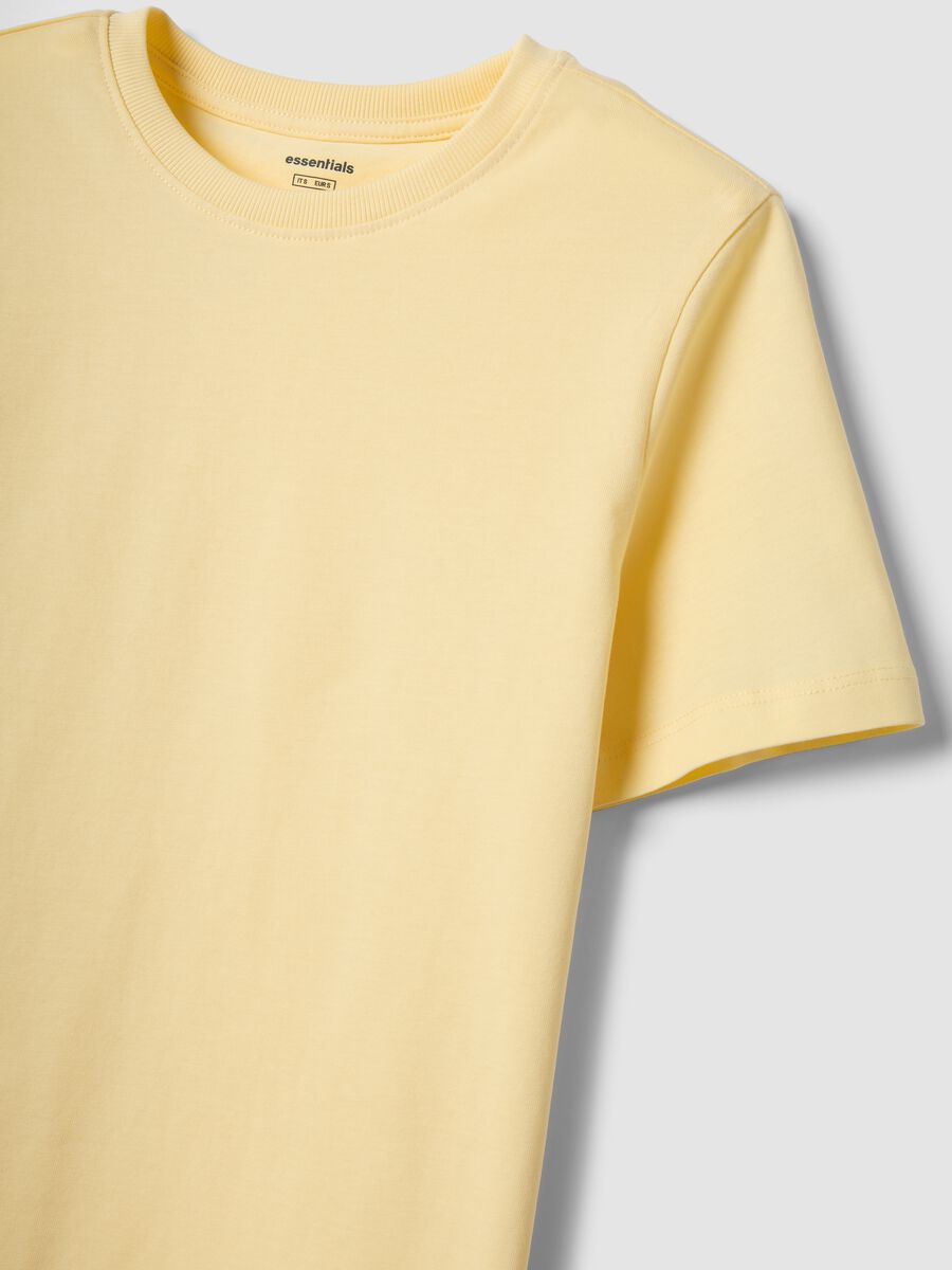 Yellow organic cotton short-sleeve T-shirt_5