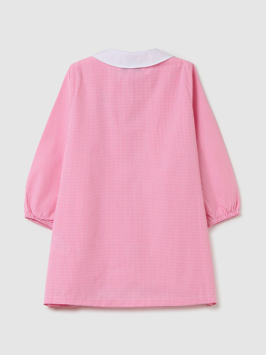 Multicolour cotton blend school smock for girls with unicorns_1