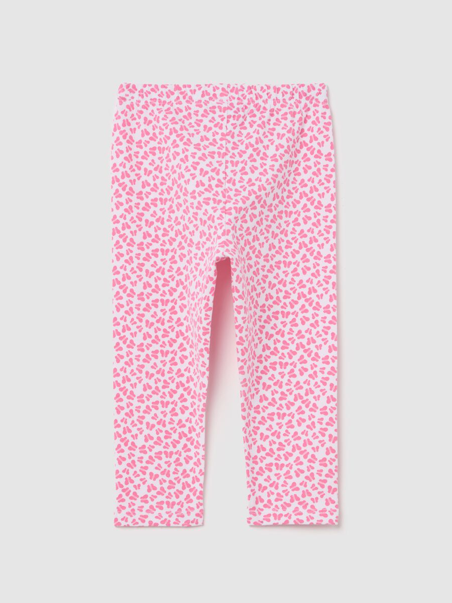 Leggings in cotone stretch con stampa _1