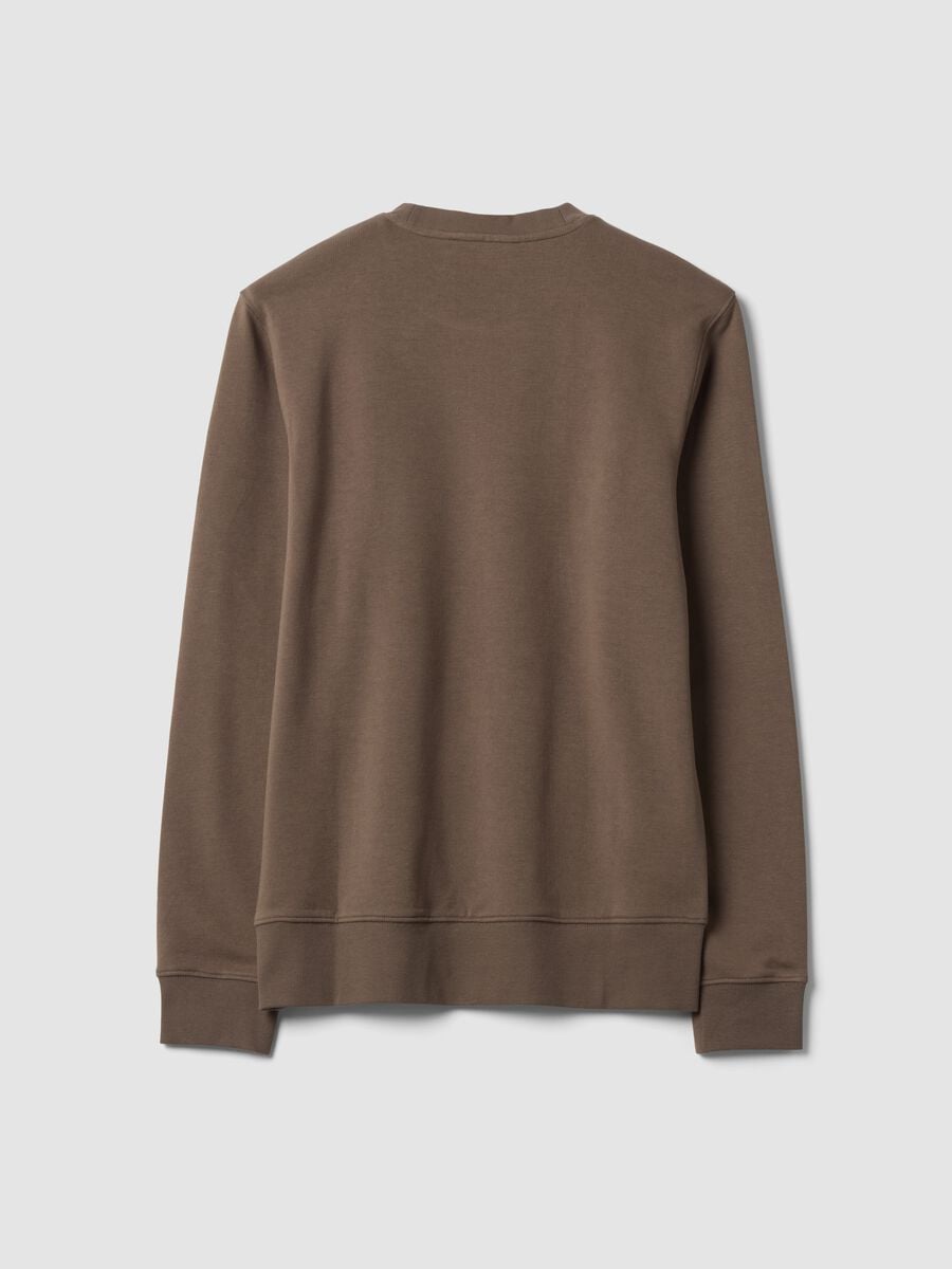 Felpa grigia girocollo in misto cotone regular fit_1