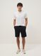 Black pure cotton regular-fit shorts with drawstring_0