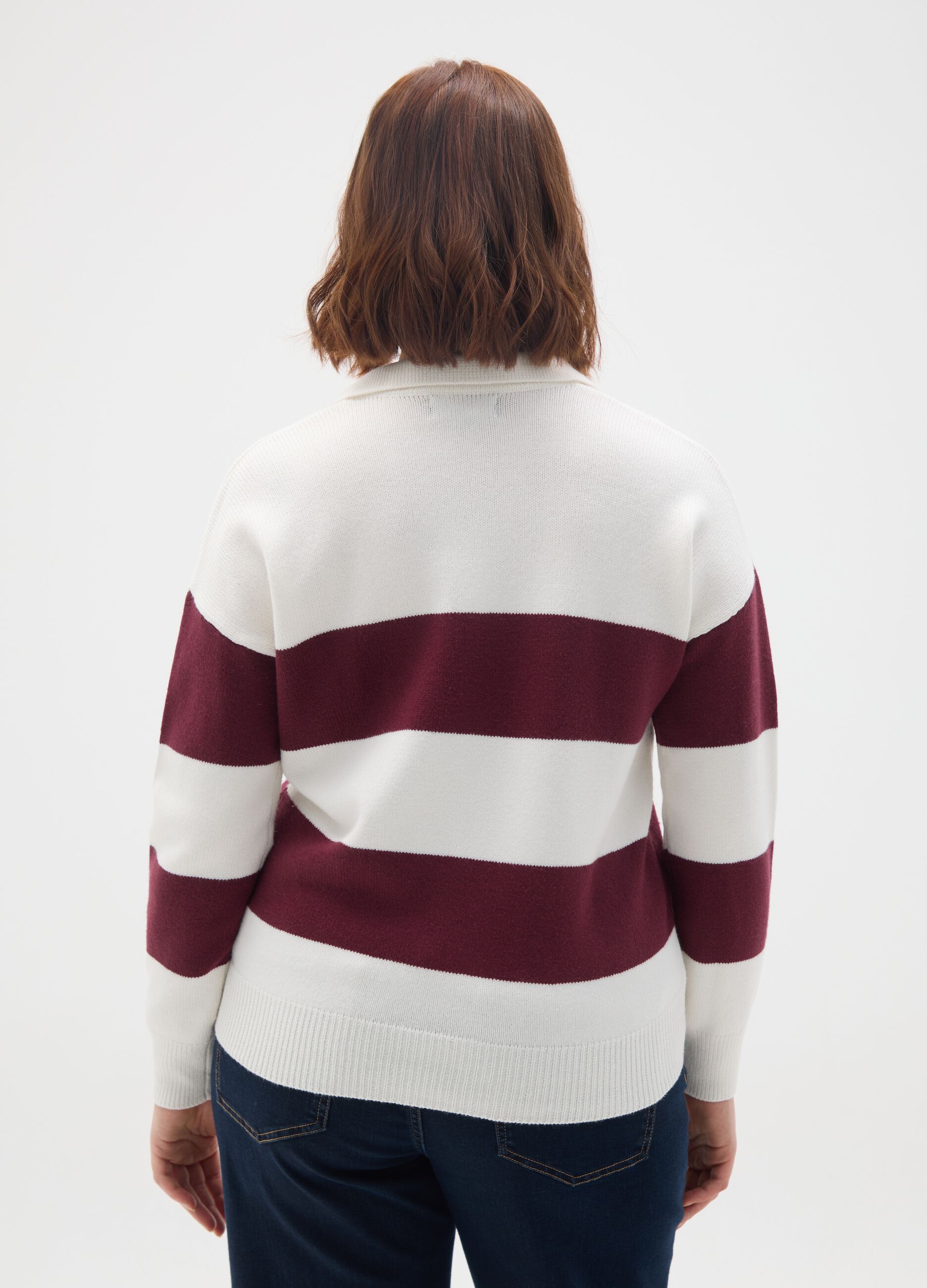 Regular fit multicolour cotton blend jumper