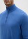 Blue turtleneck sweater regular fit with short zip_3