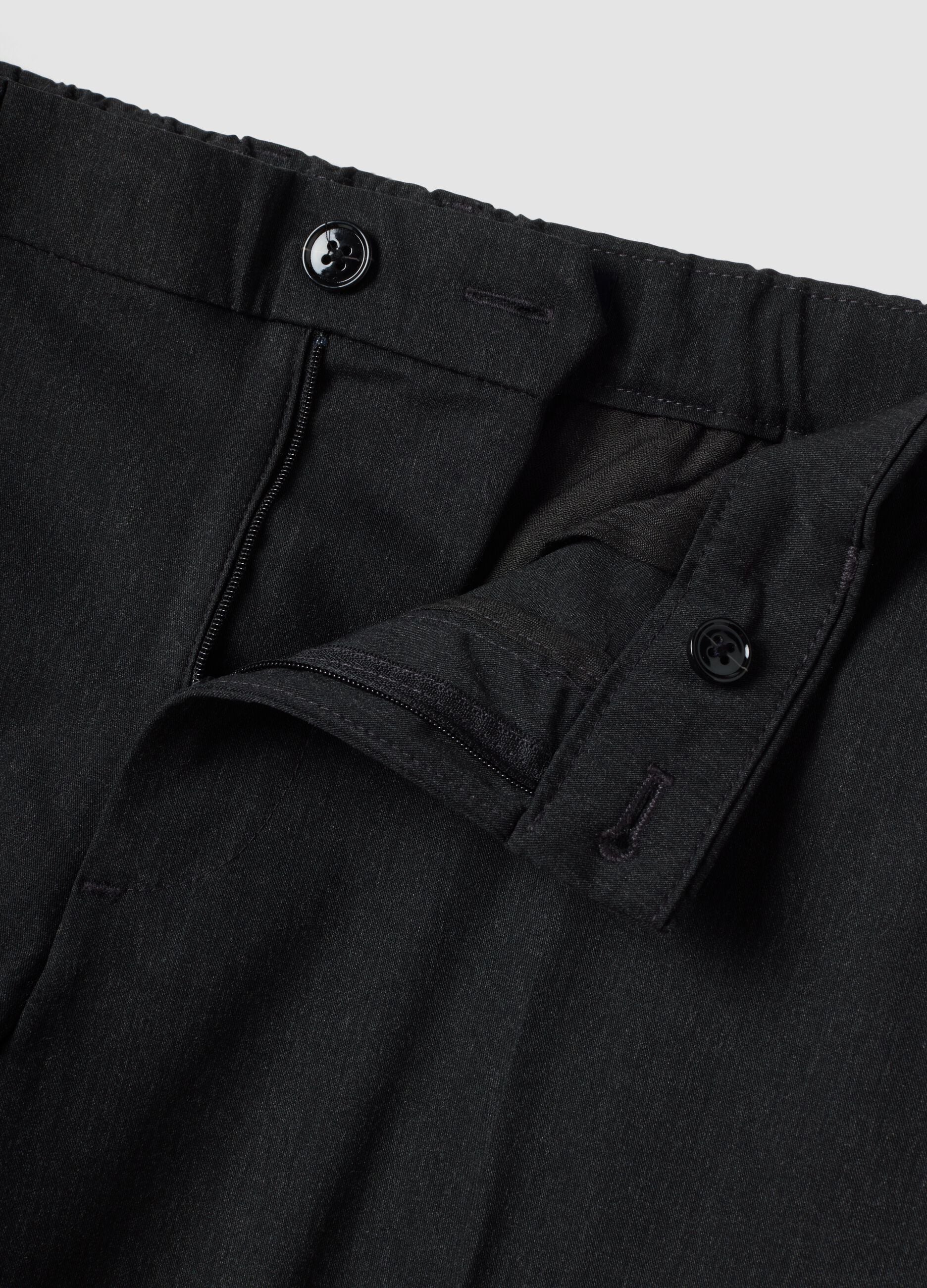 Grey slim-fit stretch viscose twill chino trousers