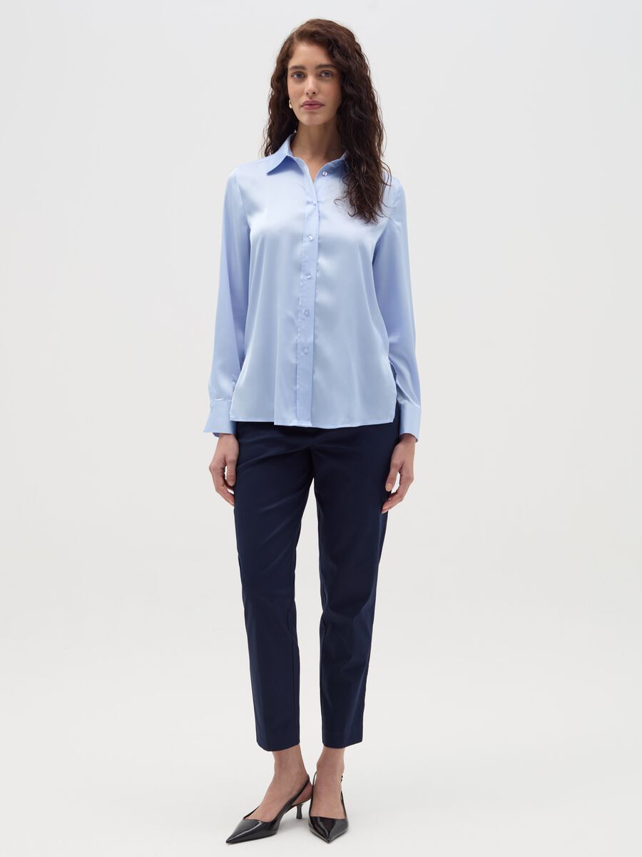 Satin shirt with side splits_1