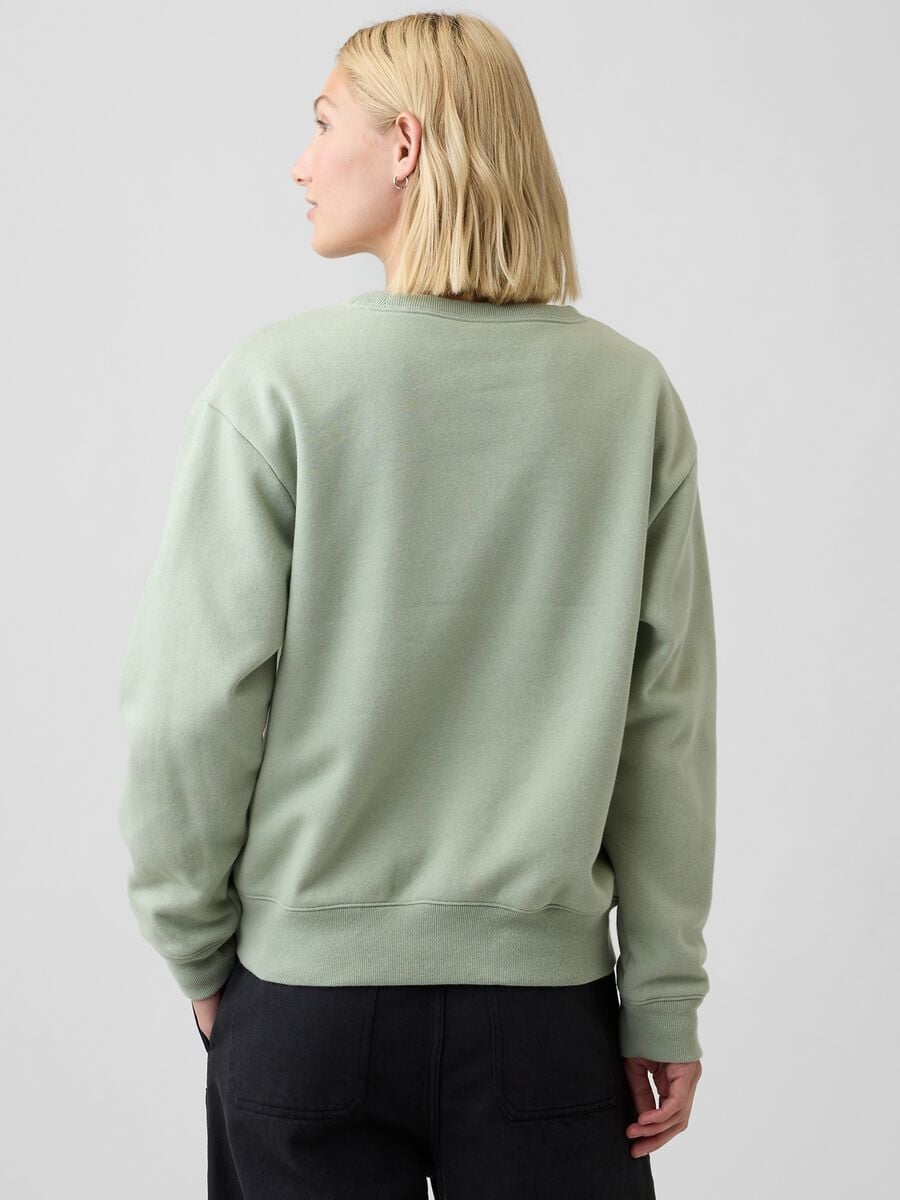 Sage green GAP logo cotton-blend crewneck sweatshirt_2