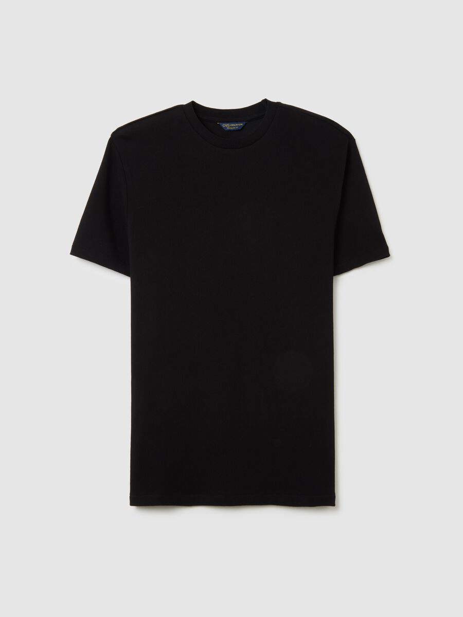 Black pure cotton regular fit T-shirt_4