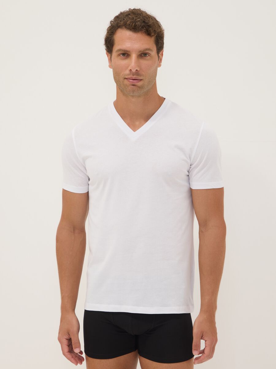 3-pack of white organic cotton V-neck T-shirts_0