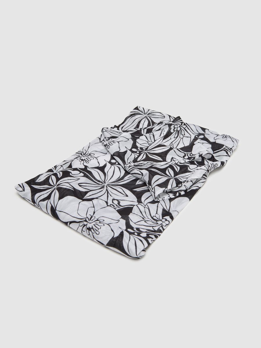 Women's multicoloured long sarong with floral pattern_6