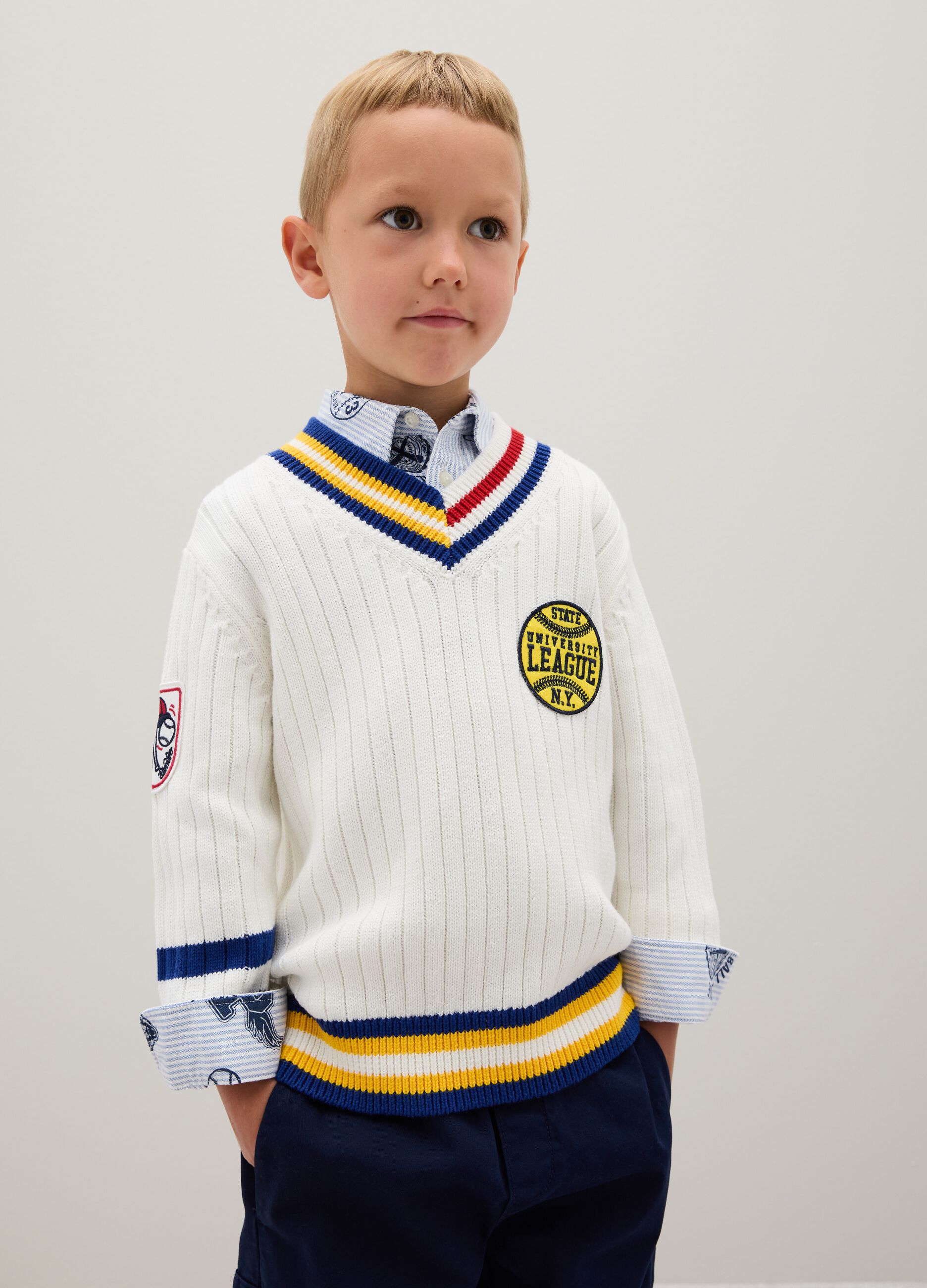 Children's Sweater in Pure Cotton Multicolour Regular Fit