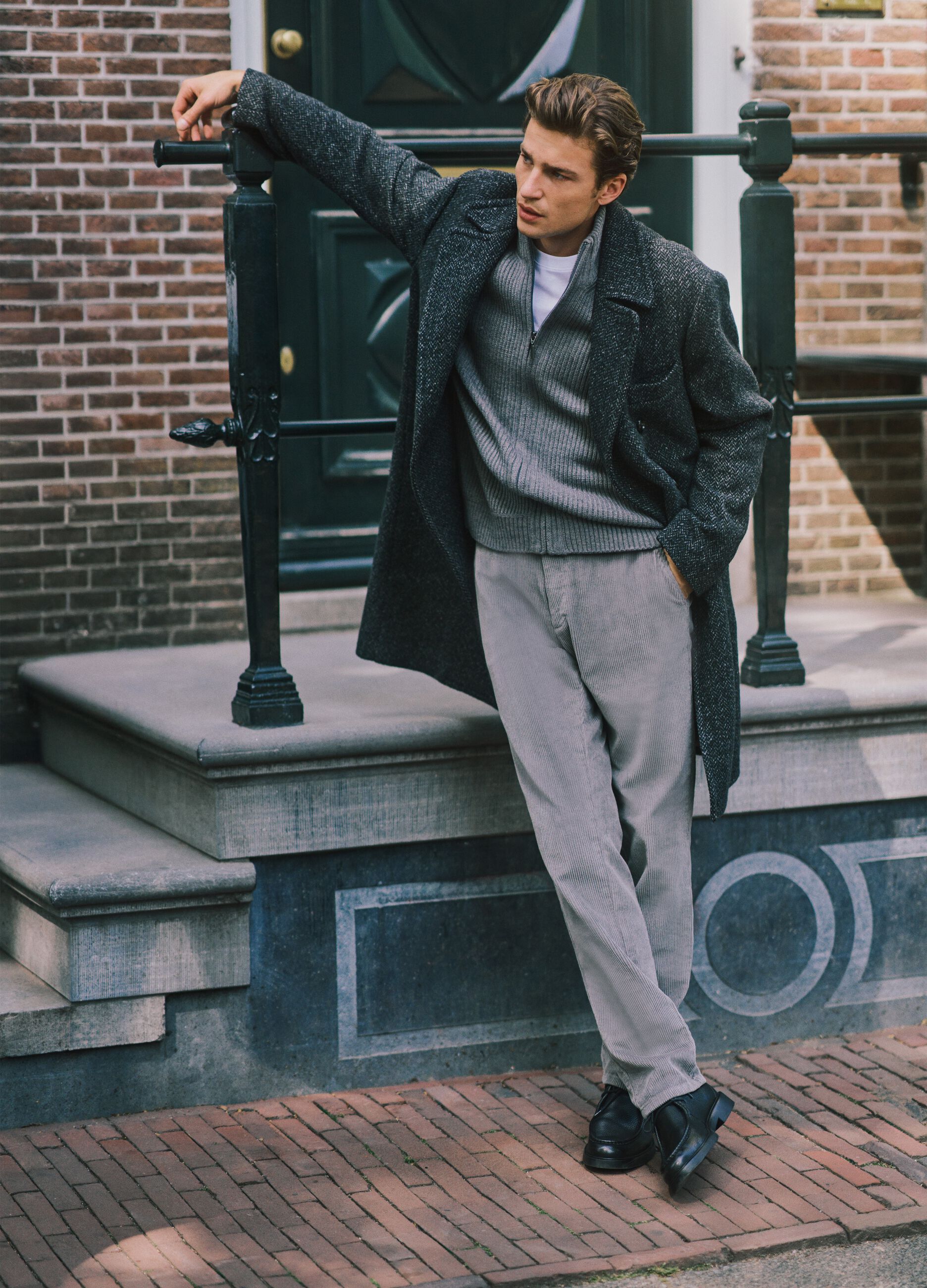 Ribbed Grey Cardigan