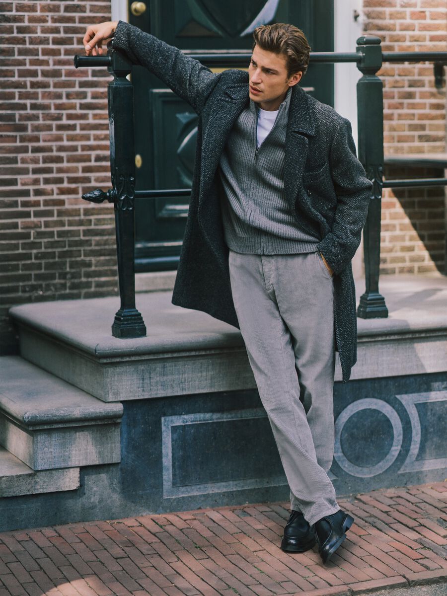 Ribbed Grey Cardigan_0