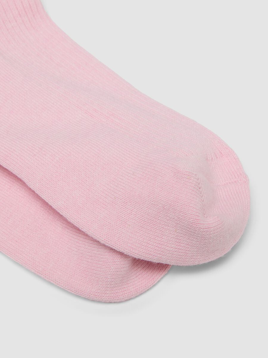 Pink ankle-length stretch cotton socks_2