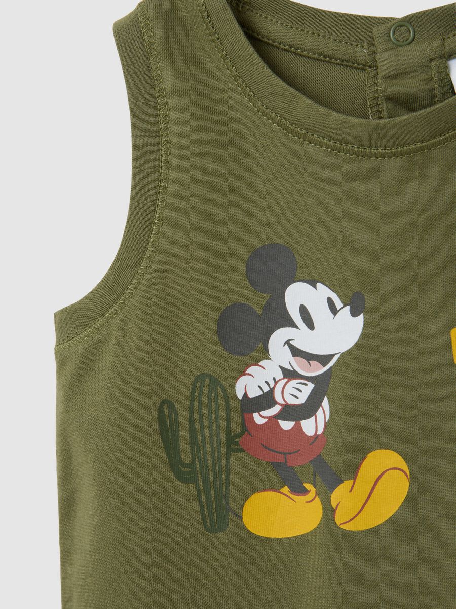 Maglia senza maniche da bambino in puro cotone verde_2