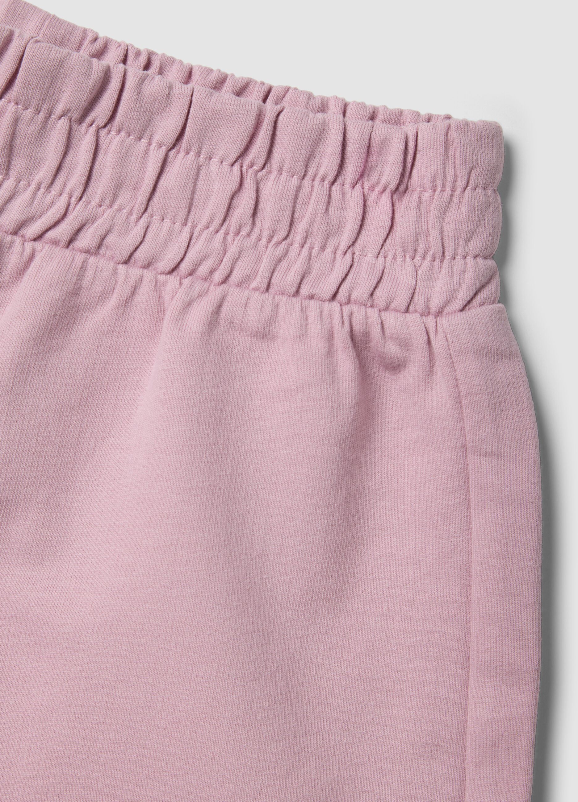 Girls&rsquo; pink pure cotton shorts with elasticated waistband