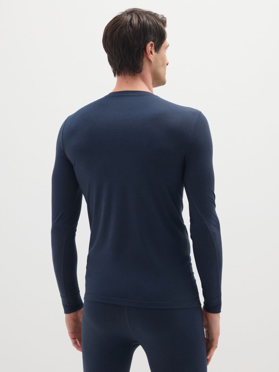 Blue Long-Sleeve Regular Fit T-Shirt_2